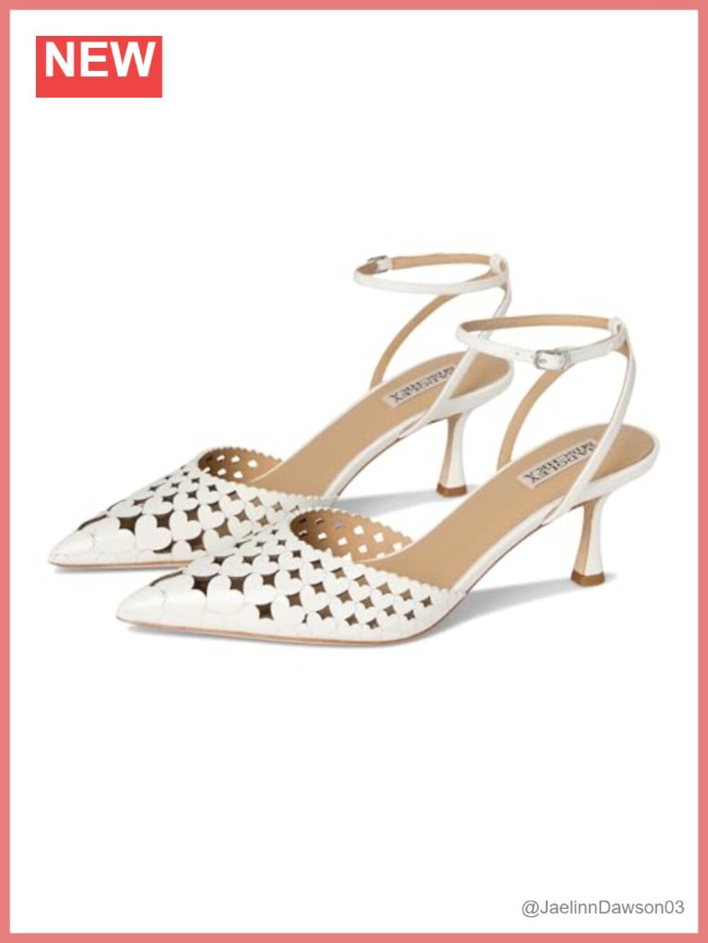 Badgley Mischka Women's Omelia Kitten Heel Pointed Toe Ankle Strap Pump Leather